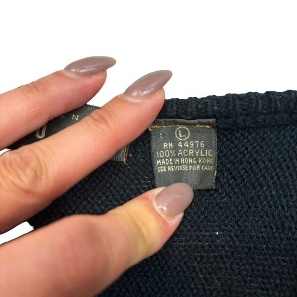 Rare 1980’s Gitano Knits Black‎ V Neck Batwing Sweater With Silver Mesh Large - Picture 2 of 10